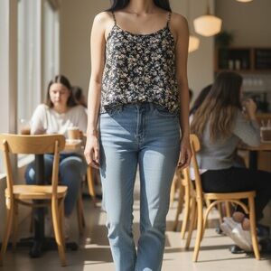 SHEIN Black Floral Camisole Top Size 1X